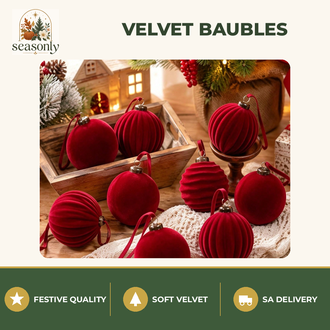 Seasonly Velvet Christmas Baubles