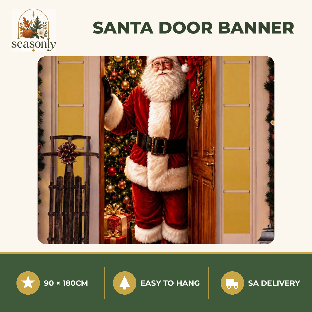 Seasonly Santa Christmas Door Banner