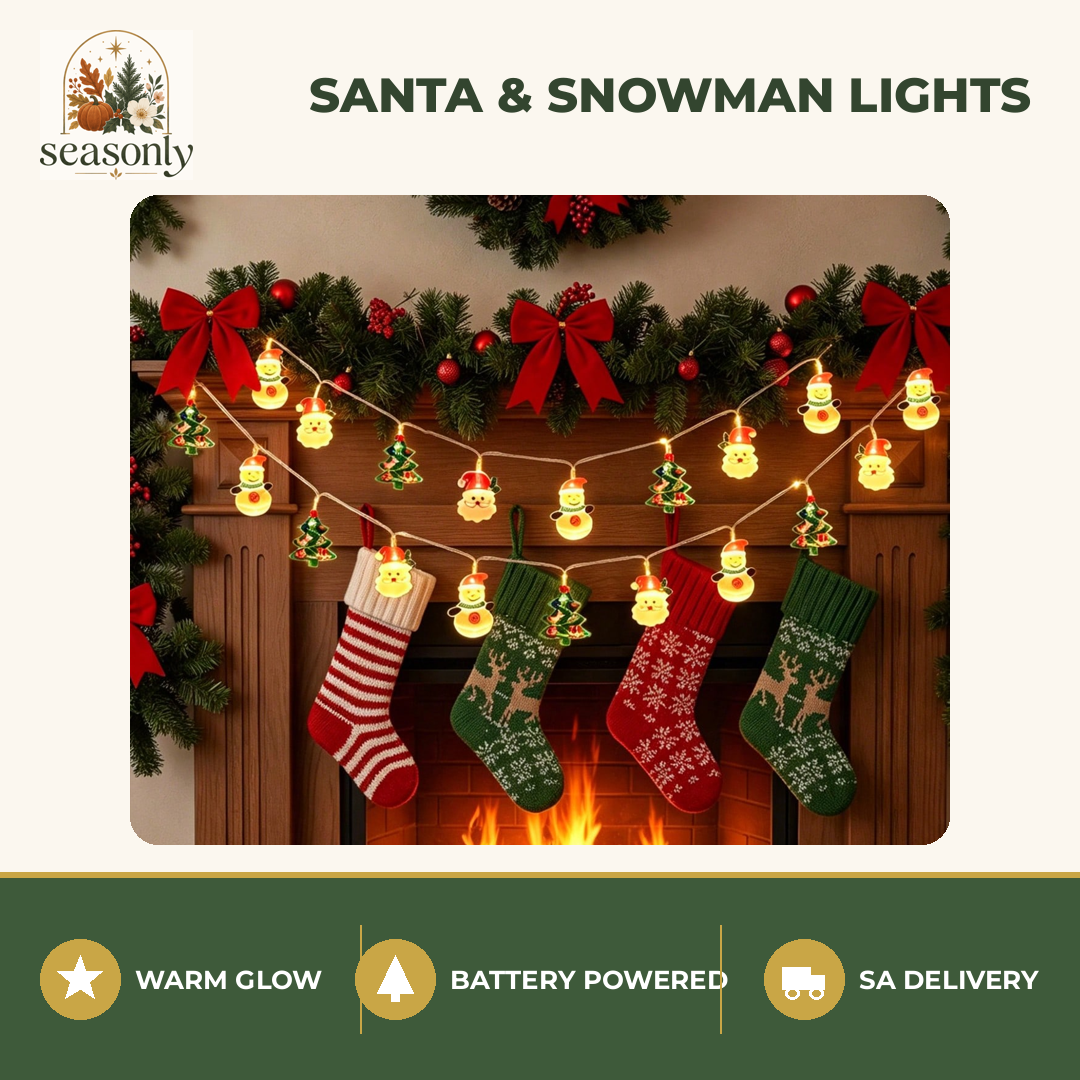 Seasonly Santa & Snowman String Lights