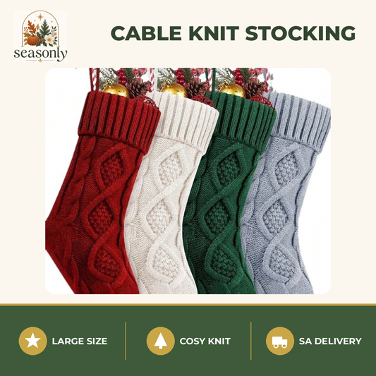 Seasonly Cable Knit Christmas Stocking