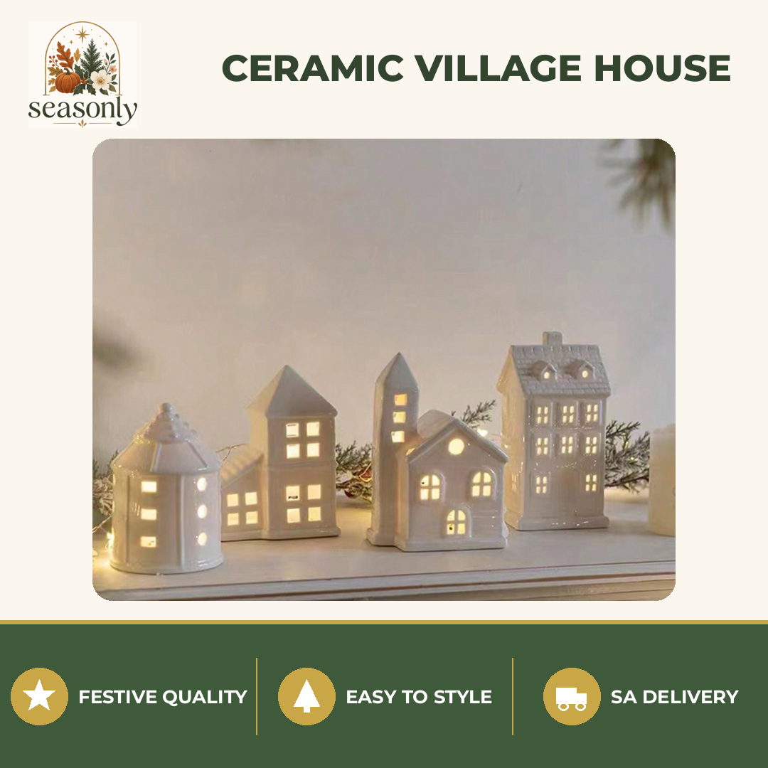 Seasonly White Ceramic Christmas Village House