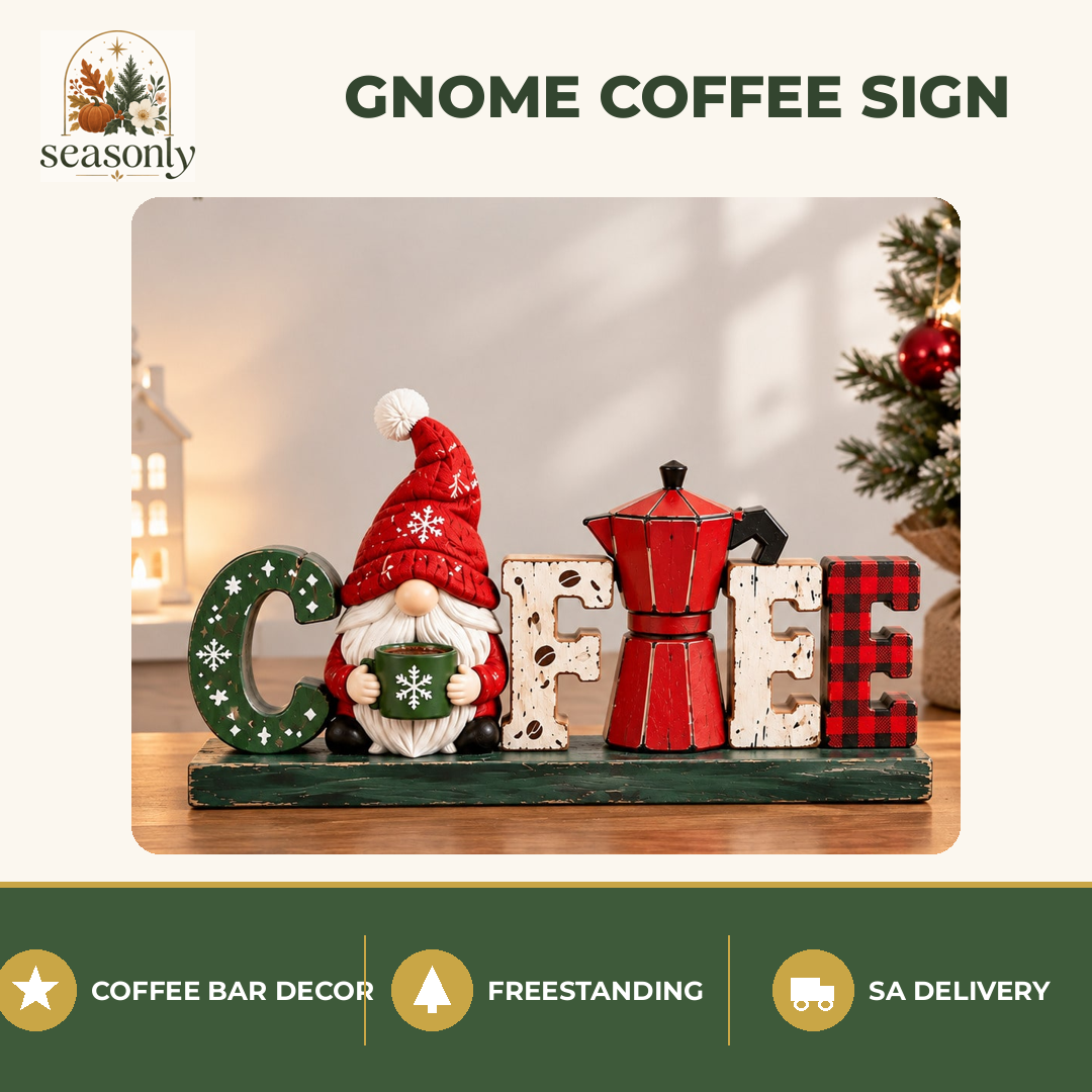 Seasonly Christmas Gnome COFFEE Sign