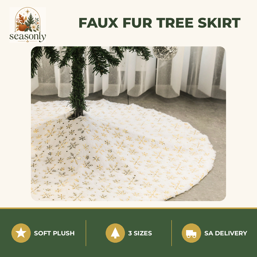 Seasonly Faux Fur Christmas Tree Skirt