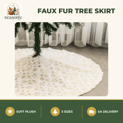Seasonly Faux Fur Christmas Tree Skirt