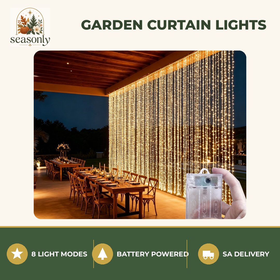 Seasonly Garden Curtain Lights – Battery Powered