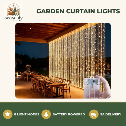 Seasonly Garden Curtain Lights – Battery Powered