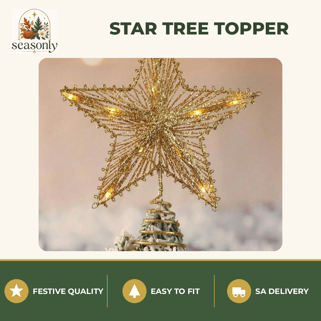 Seasonly Five-Point Star Tree Topper