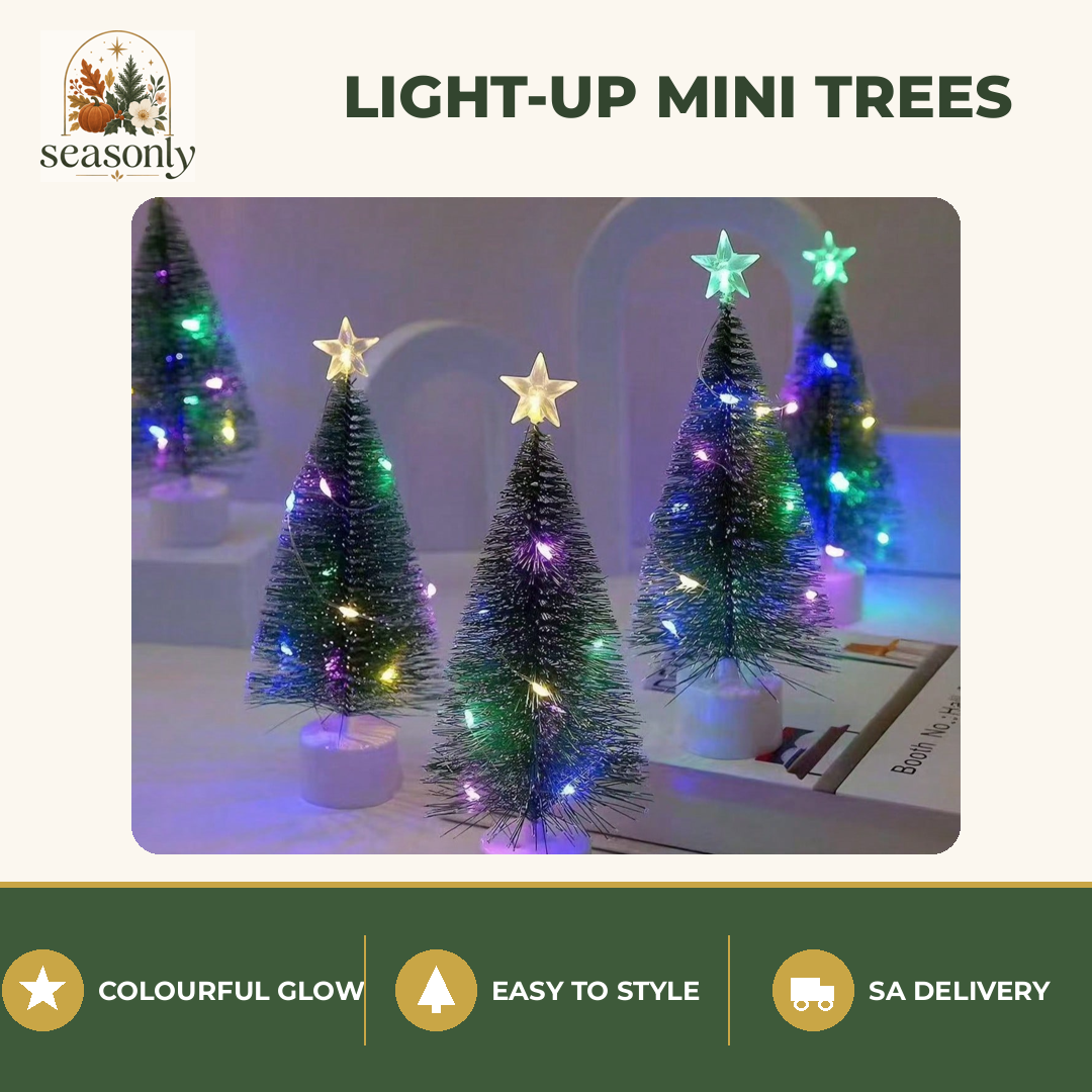 Seasonly Light-Up Mini Christmas Trees