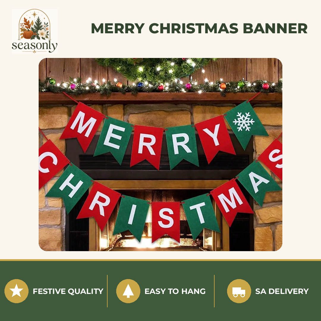 Seasonly Merry Christmas Felt Banner