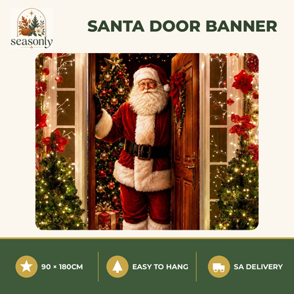 Seasonly Santa Christmas Door Banner