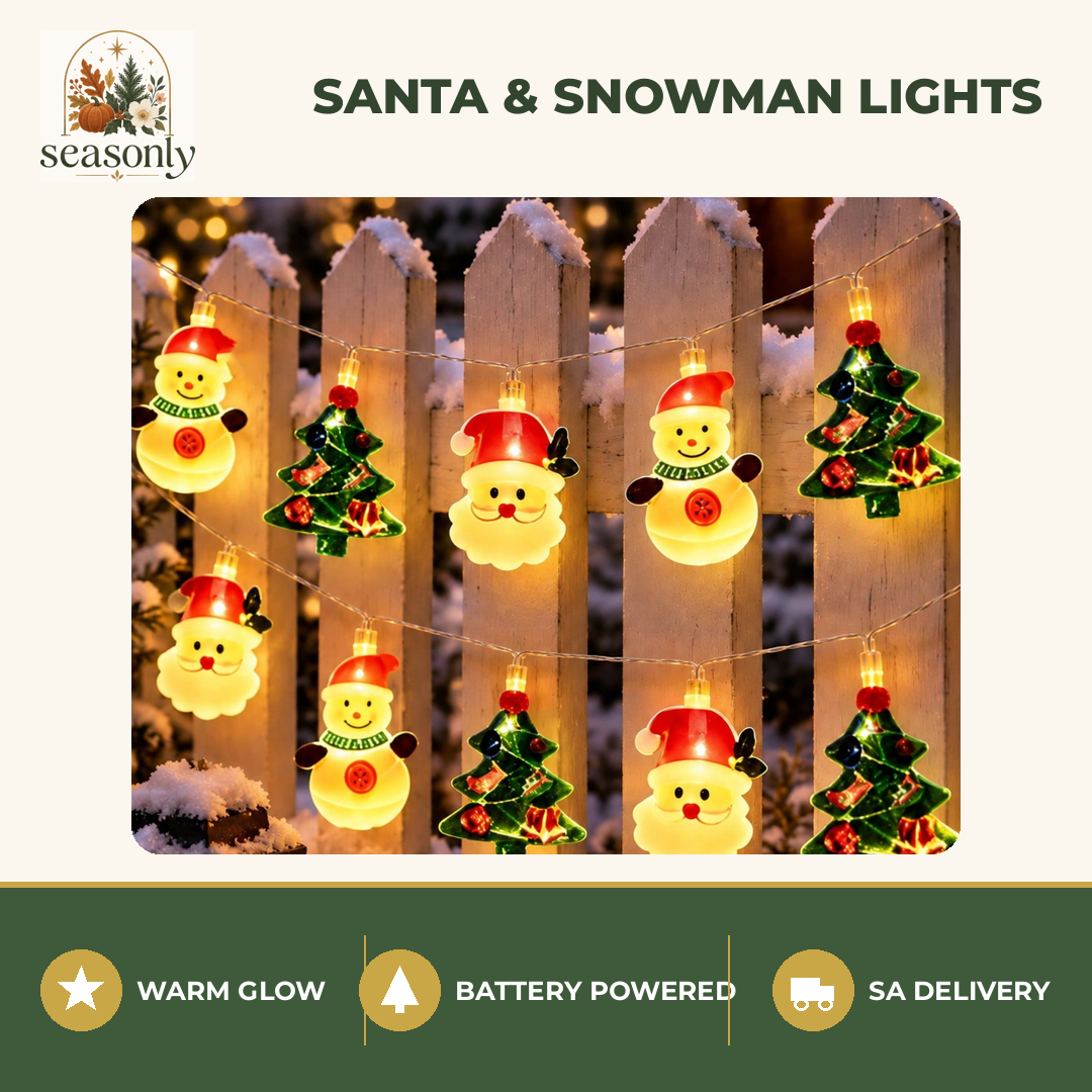 Seasonly Santa & Snowman String Lights
