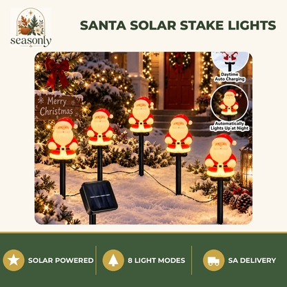 Seasonly Santa Solar Stake Lights – Set of 5