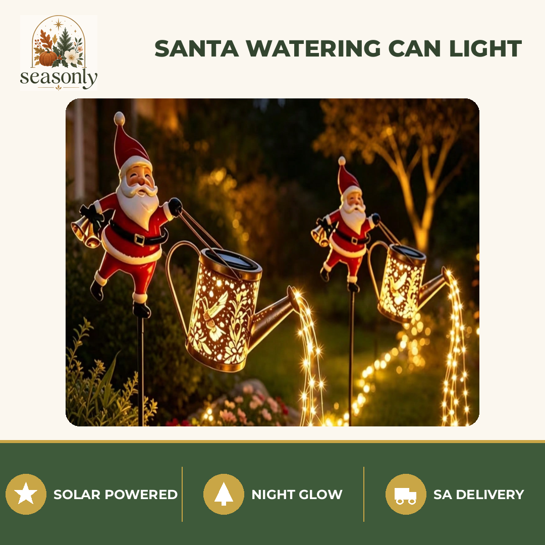 Seasonly Santa Watering Can Solar Garden Light