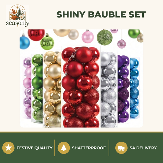 Seasonly Shiny Christmas Baubles – 24 Piece Set
