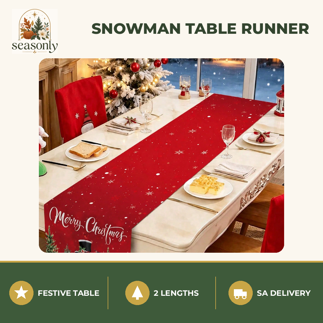 Seasonly Snowman Christmas Table Runner