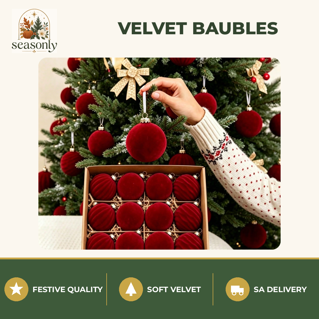 Seasonly Velvet Christmas Baubles
