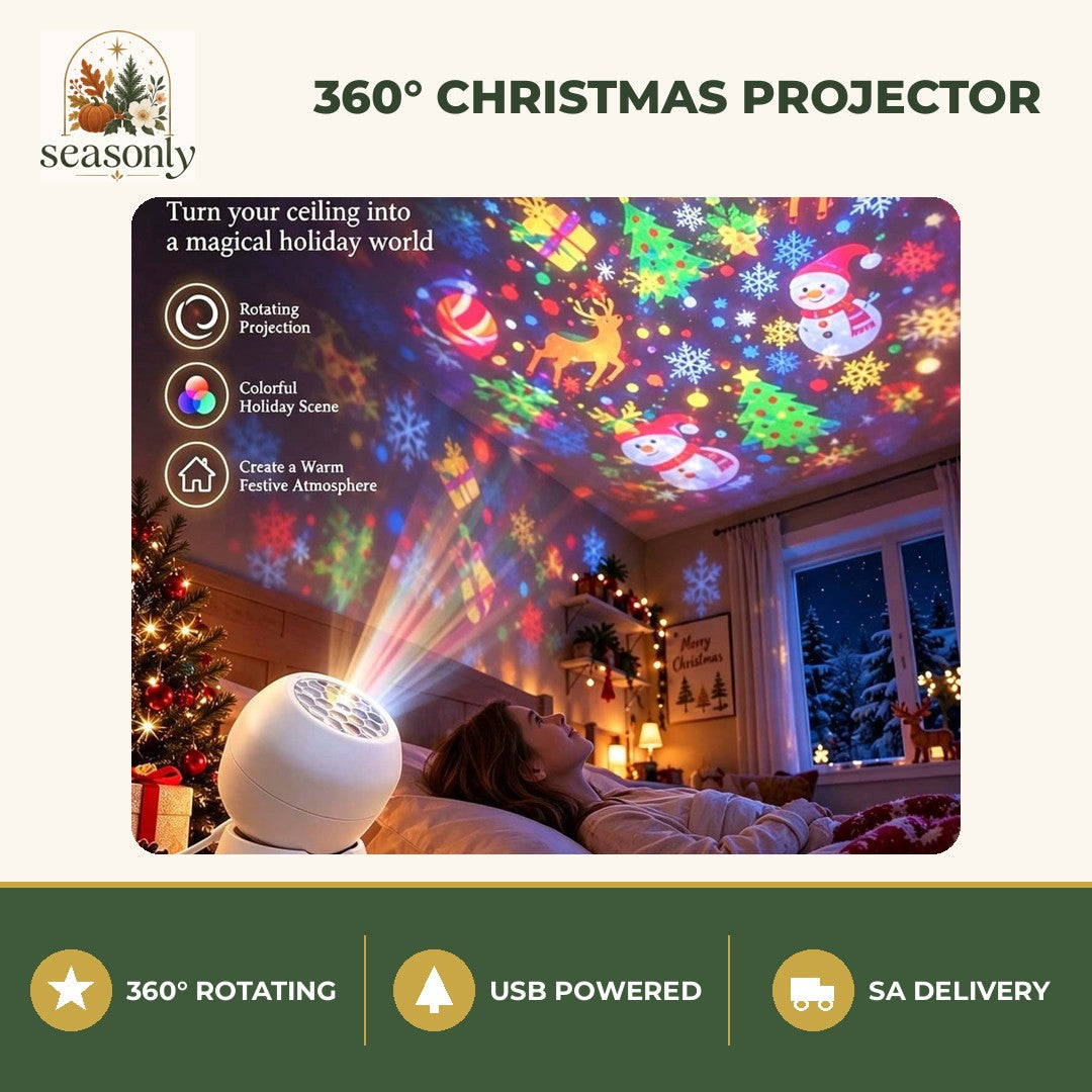 Seasonly 360° Rotating Christmas Projector Light