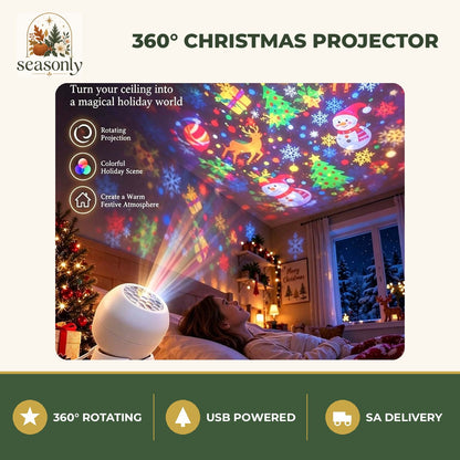 Seasonly 360° Rotating Christmas Projector Light