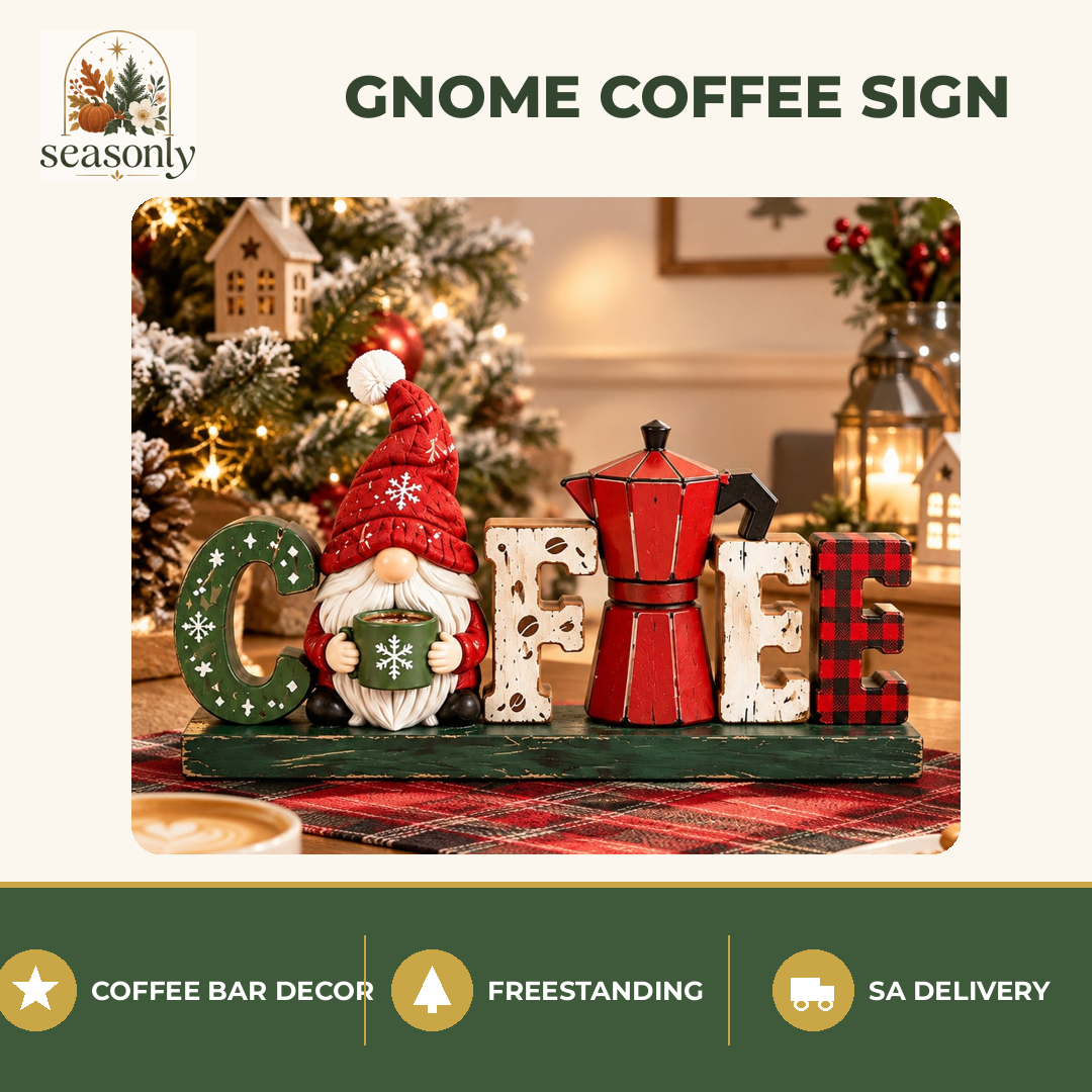 Seasonly Christmas Gnome COFFEE Sign
