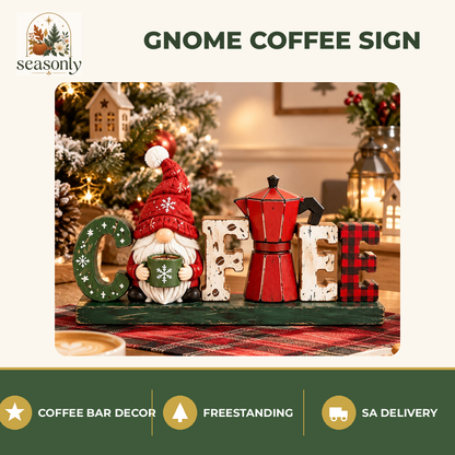 Seasonly Christmas Gnome COFFEE Sign