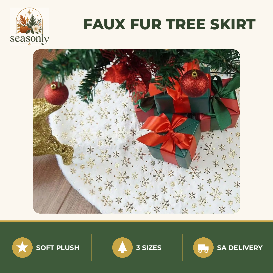 Seasonly Faux Fur Christmas Tree Skirt