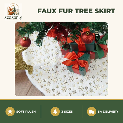 Seasonly Faux Fur Christmas Tree Skirt