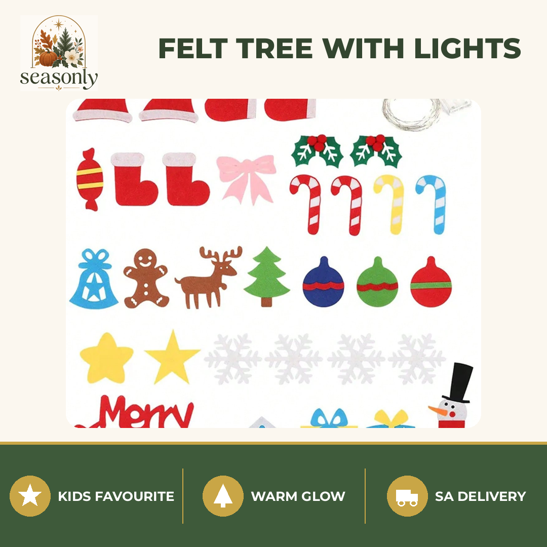 Seasonly Felt Christmas Tree with LED Lights