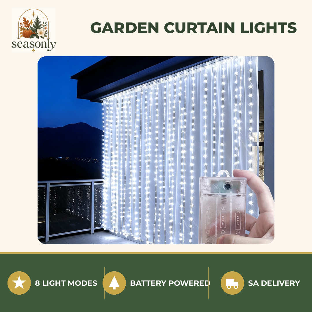 Seasonly Garden Curtain Lights – Battery Powered