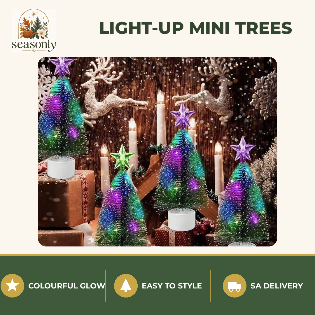 Seasonly Light-Up Mini Christmas Trees
