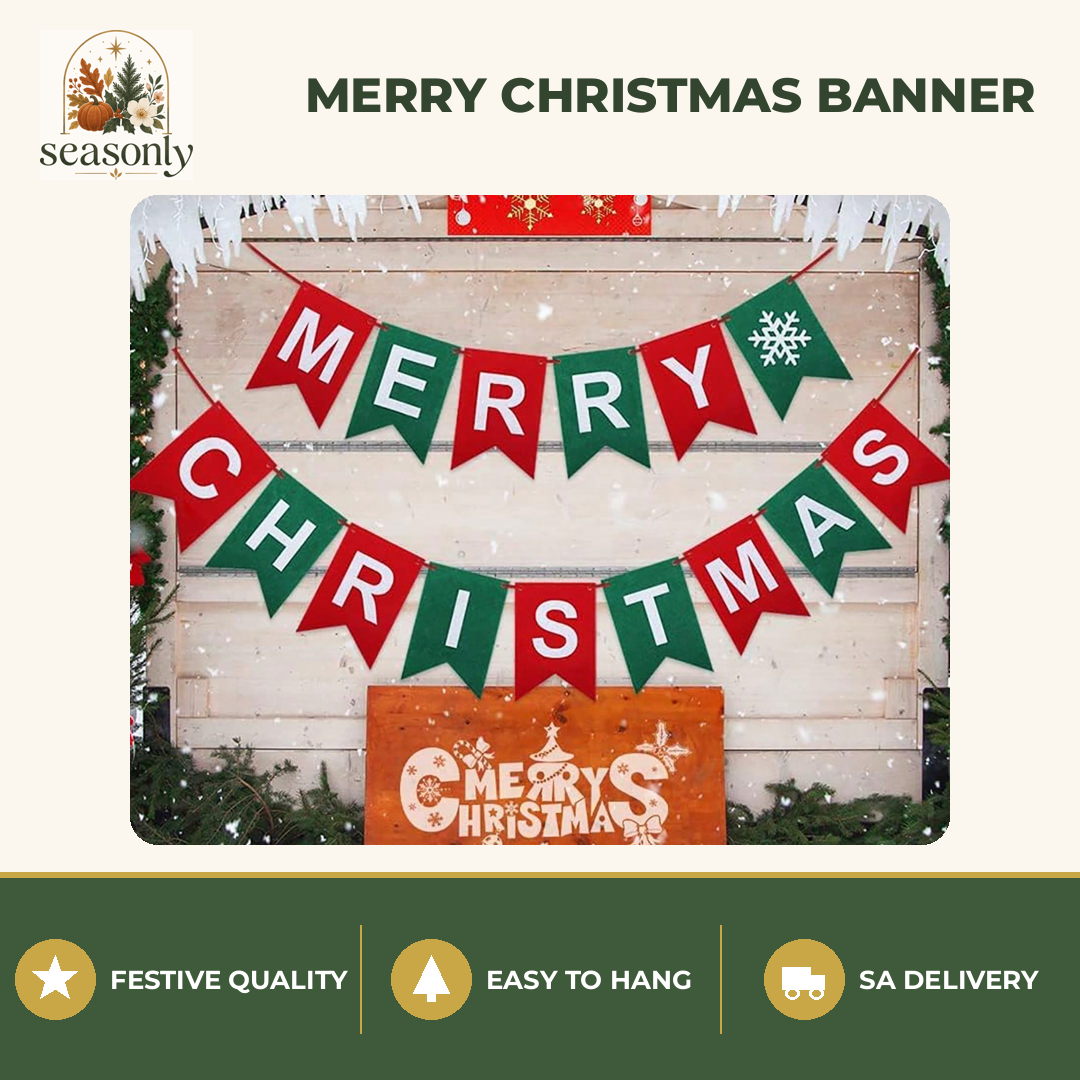 Seasonly Merry Christmas Felt Banner