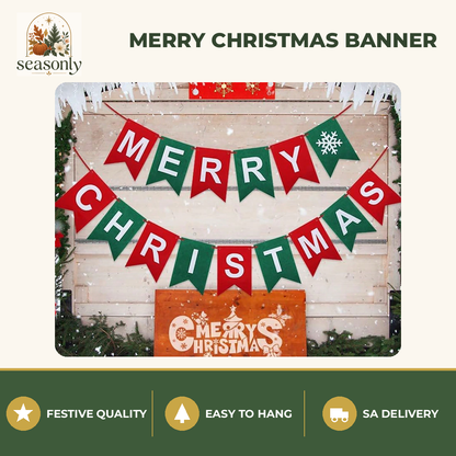 Seasonly Merry Christmas Felt Banner
