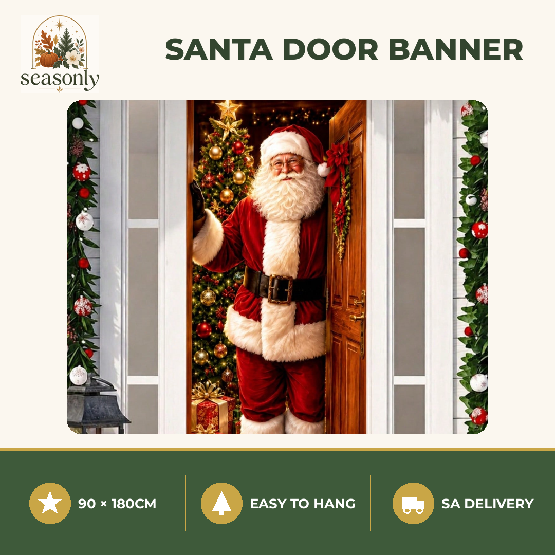 Seasonly Santa Christmas Door Banner