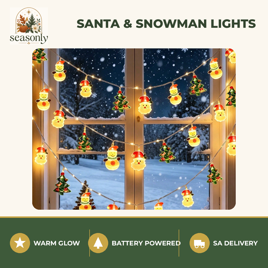 Seasonly Santa & Snowman String Lights