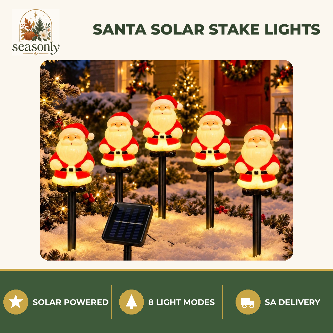 Seasonly Santa Solar Stake Lights – Set of 5