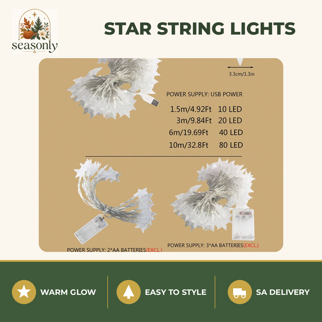 Seasonly Star String Lights – Warm Light