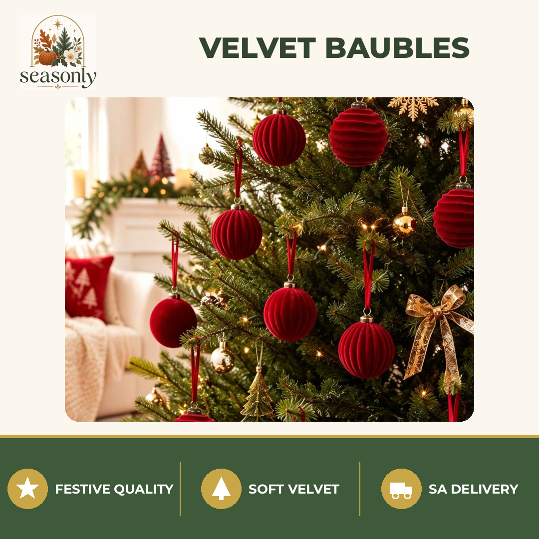 Seasonly Velvet Christmas Baubles