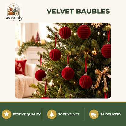 Seasonly Velvet Christmas Baubles