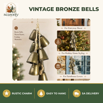 Seasonly Vintage Bronze Christmas Bells