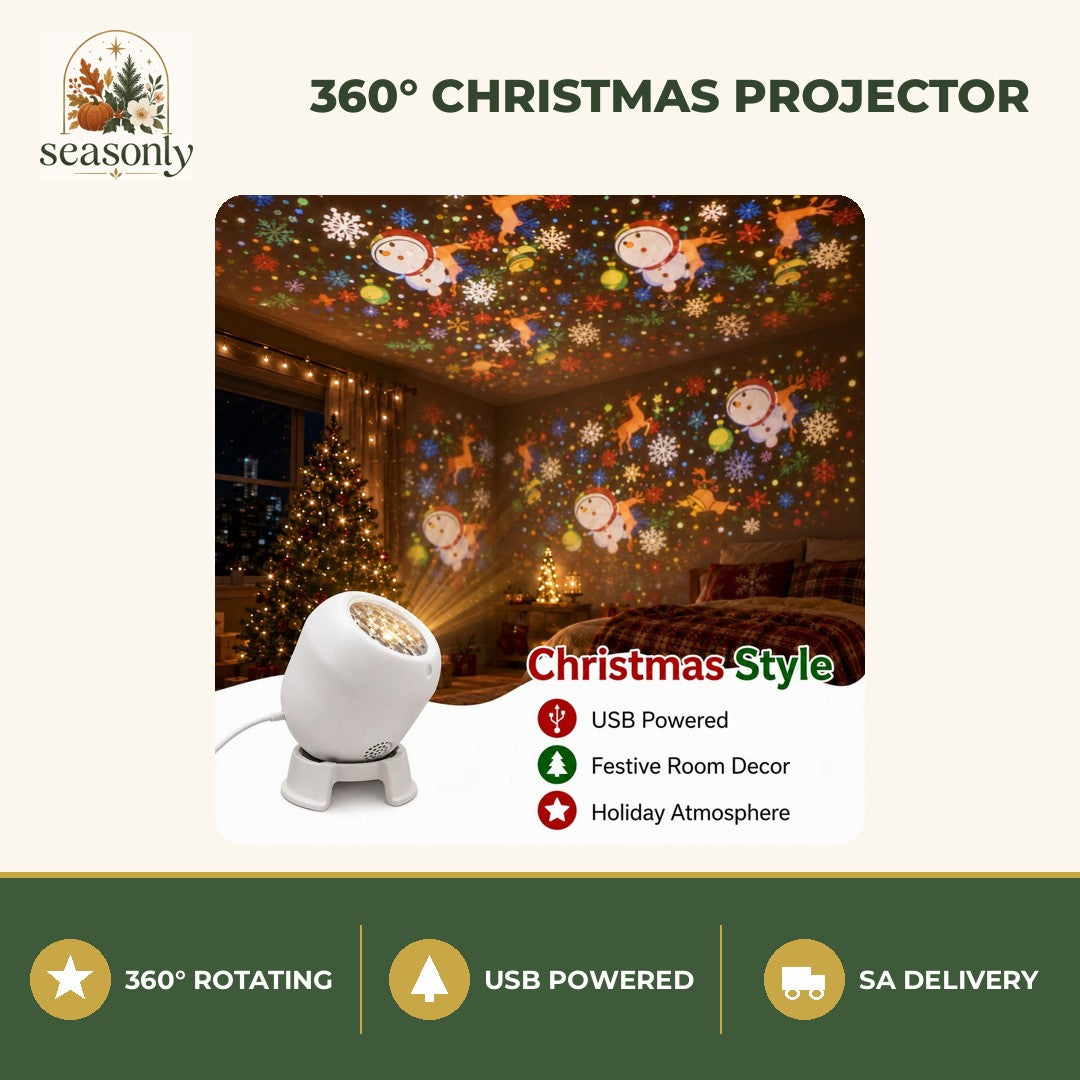 Seasonly 360° Rotating Christmas Projector Light