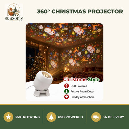 Seasonly 360° Rotating Christmas Projector Light