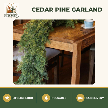 Seasonly Cedar Pine Garland – 1.8m