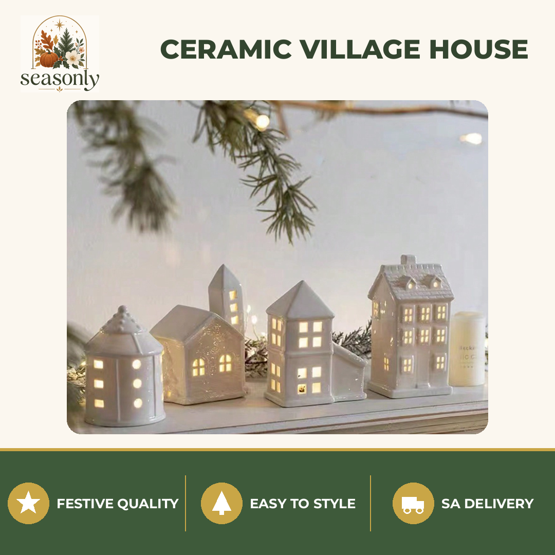 Seasonly White Ceramic Christmas Village House