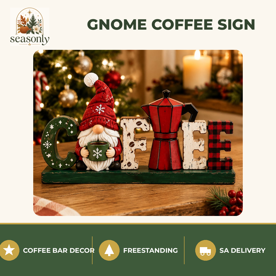 Seasonly Christmas Gnome COFFEE Sign