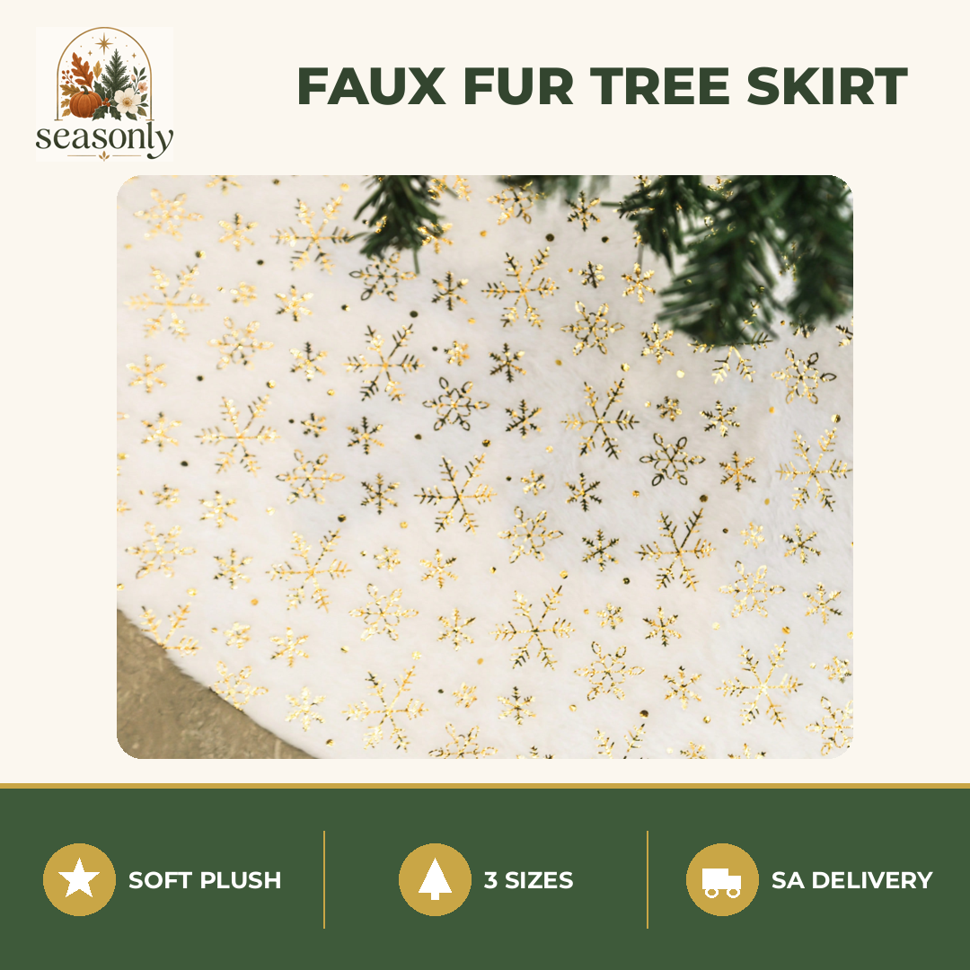 Seasonly Faux Fur Christmas Tree Skirt