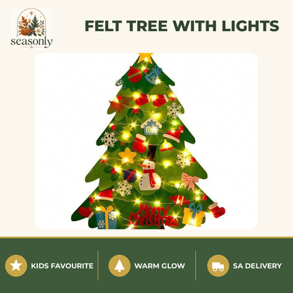 Seasonly Felt Christmas Tree with LED Lights