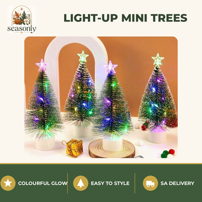 Seasonly Light-Up Mini Christmas Trees