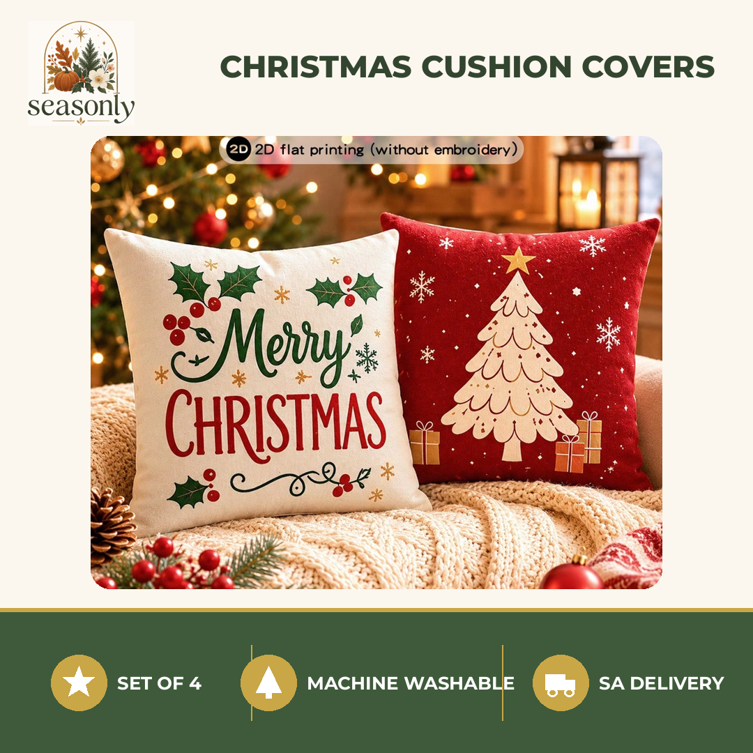 Seasonly Merry Christmas Cushion Covers – Set of 4