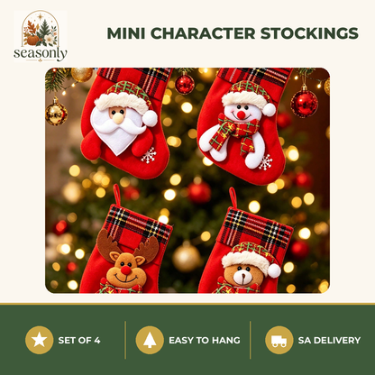 Seasonly Mini Christmas Character Stockings – Set of 4