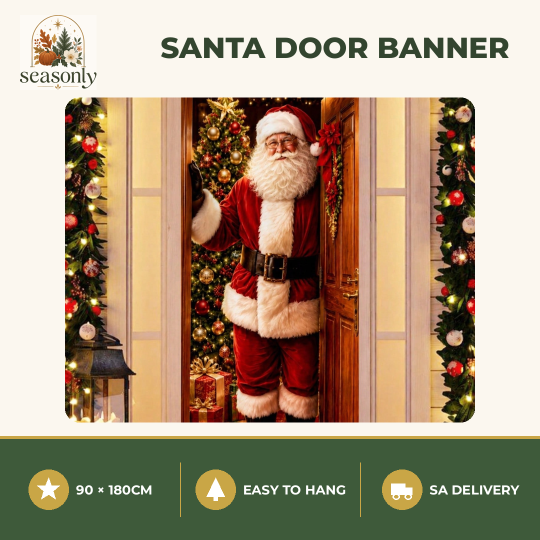 Seasonly Santa Christmas Door Banner