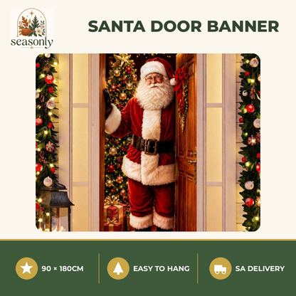 Seasonly Santa Christmas Door Banner